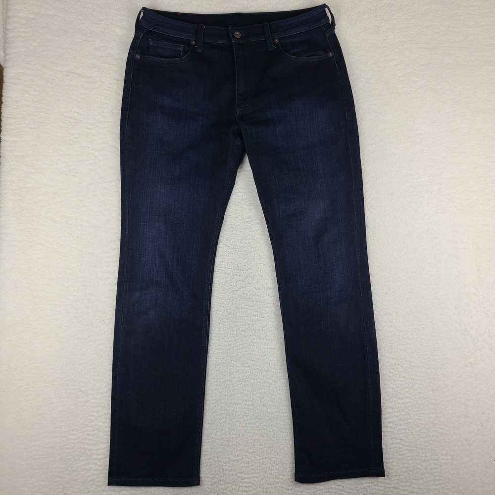 True Classic Jeans‎ Mens 33x32 Blue Straight Leg Rayon Dark Wash Denim